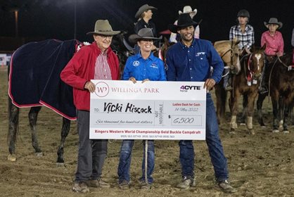 4CYTE Ladies Dash For Cash winner Vicky Hiscock and Mewburn Bamalam. © Jo Thieme
