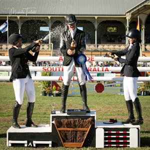 Champagne galore on the podium! Image: Michelle Terlato Photography