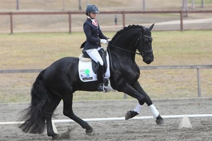 Daniella Dierks and the Jenny Rapson-owned Tjibbe B won the Preliminary 1.3 with 81.52% - © Roger Fitzhardinge