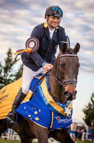 Shane Rose, pleased with Easy Turn's efforts in the CCI1*; they scored 30.5 for a provisional 5th - © Geoff McLean/Gone Riding Media