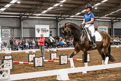Greer Moloney and Fidera, with Almania Felix and Nicky Kirkby in the background - © Stephen Mowbray