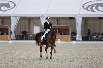 Jessica Dertell finished fifth in the CDI-W Grand Prix (World Cup qualifier) with Cennin. Image: Equine Sport Center Olomouc.