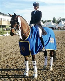 Simone Pearce and Wladimir O.A after their success at Falsterbo, 2017. © Simone Pearce Dressage Facebook page