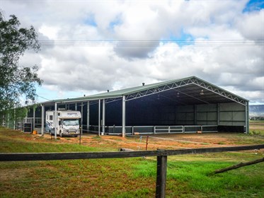The covered arena at Gwandalan Stables. © ABC Sheds
