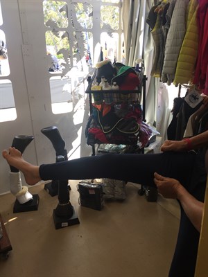 Trying on breeches is... trying! © Sally Kirkwood