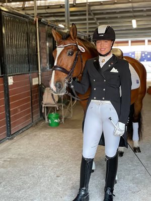 Young dressage rider Hope Beerling has represented Australian for the first time in a Nations Cup in Wellington. © Hope Beerling